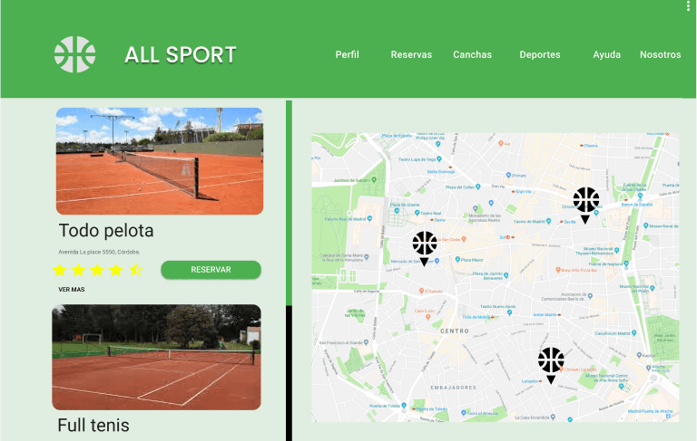 web application for sports